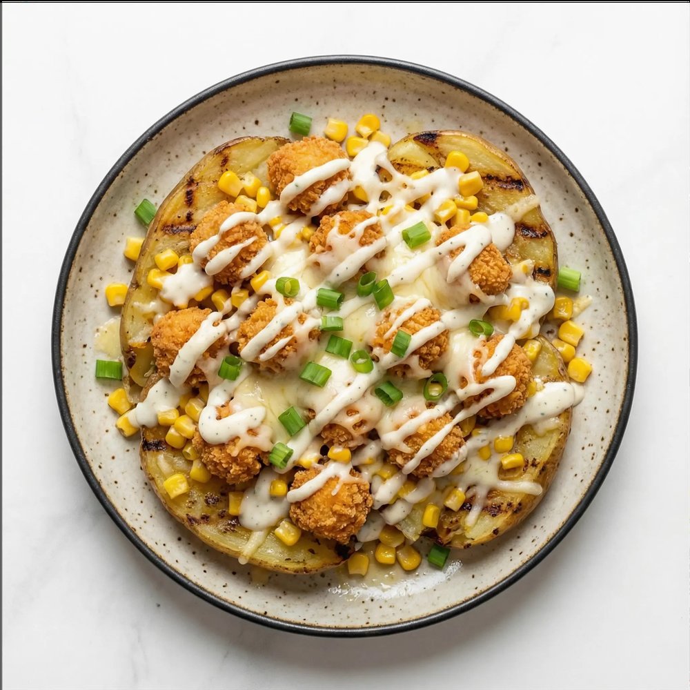 Crispy Chicken Smashed Potato