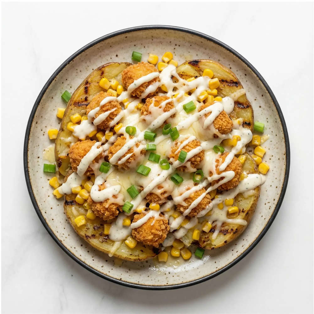 Crispy Chicken Smashed Potato