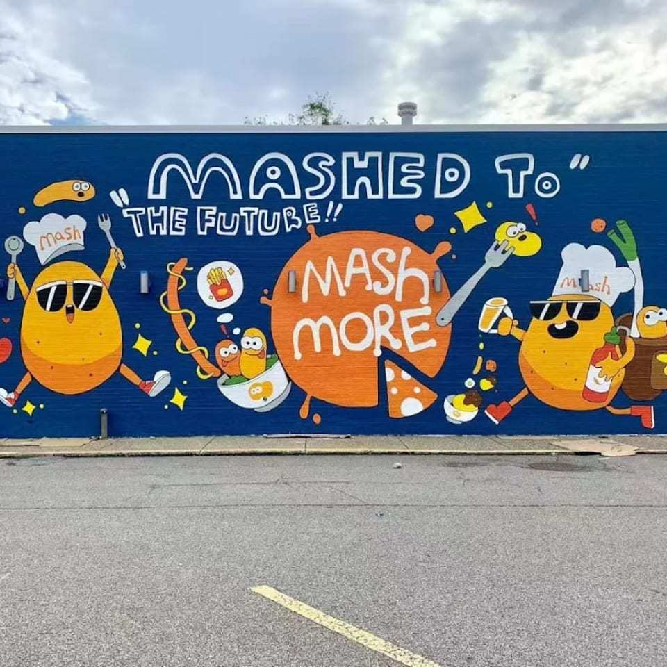 Original Mashed to the Future mural at MashMore